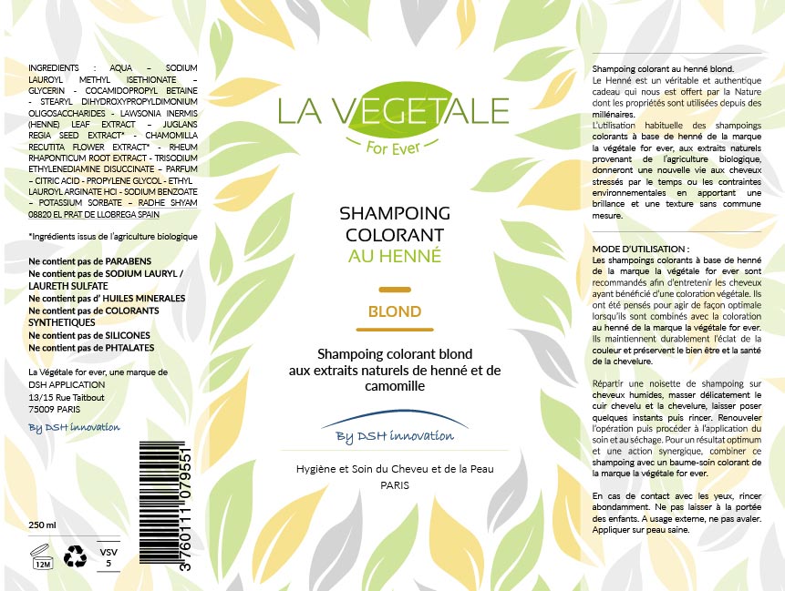 Visual concept for shampoo bottle labels La Végétale