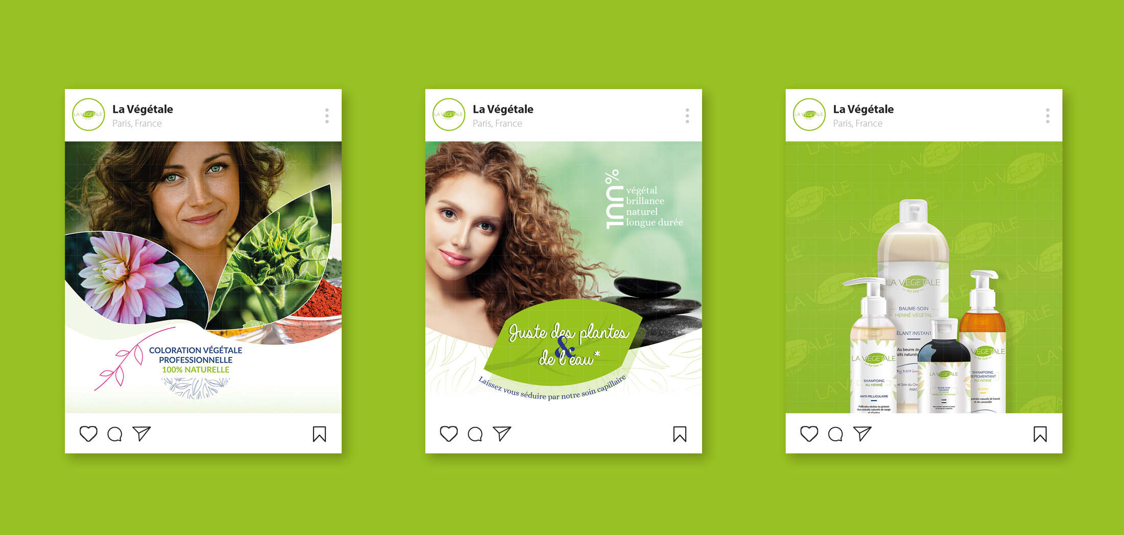 Instagram posts design for La Végétale For Ever