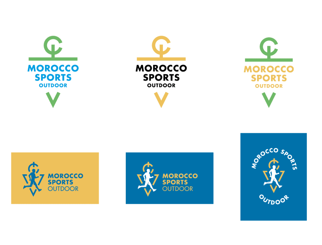 Exploration visuelle des couleurs - Création de logo Moroccan Sports Outdoor
