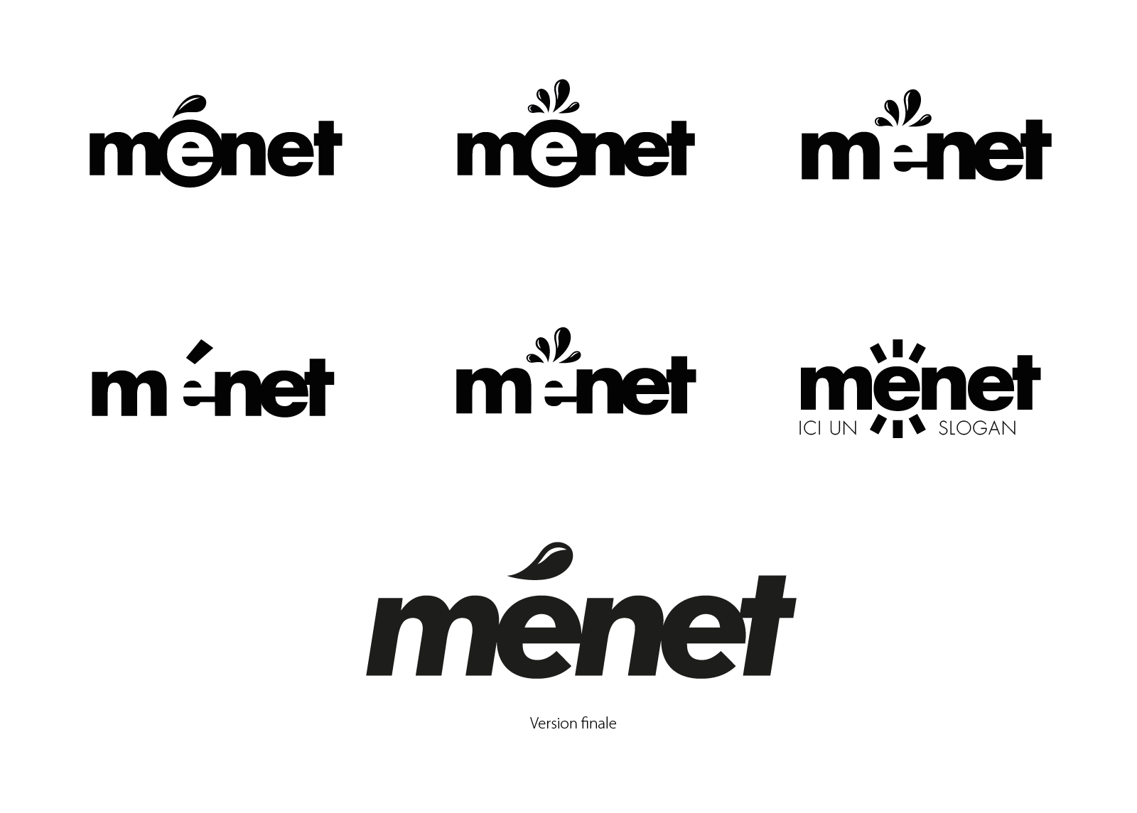 Variantes de la version finale - Création de logo pour Ménet