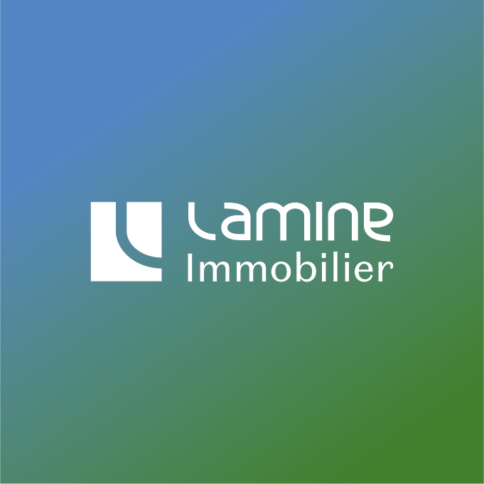 Logo on gradient background visual identity Lamine Immobilier